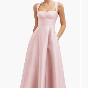 Alfred Sung Bustier Tie Back Gown ballet pink